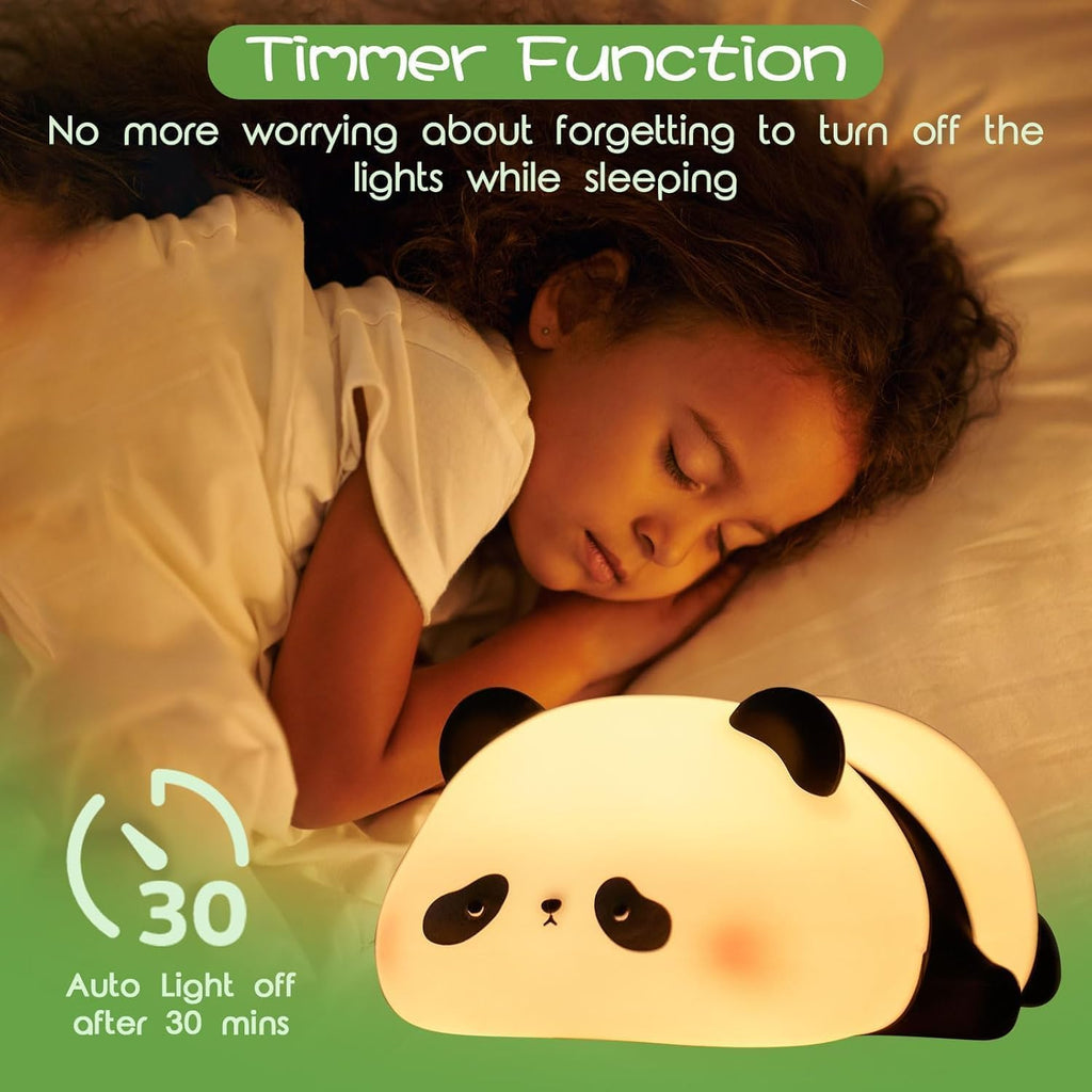 Rgb Panda Lamp Cute Rechargeable Sleeping Panda Night Light