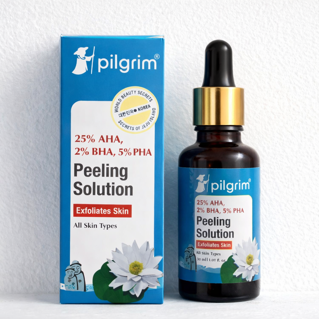 Pilgrim 25% AHA, 2% BHA, 5% PHA Peeling Solution – Advanced Skin Exfoliating Serum, 30ml