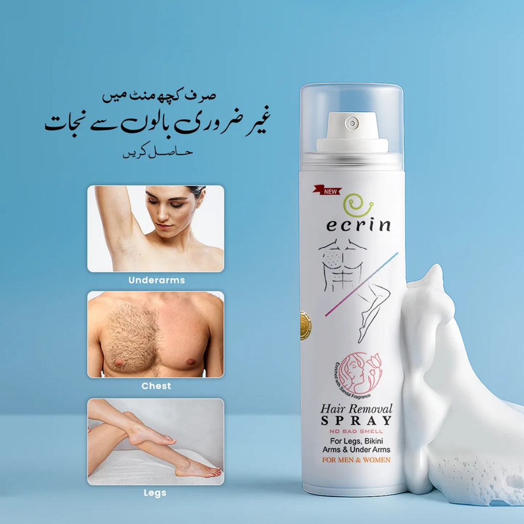 Ecrin Hair Removal Foaming Spray - Advance Formula with Refreshing Fragrance (200ml)