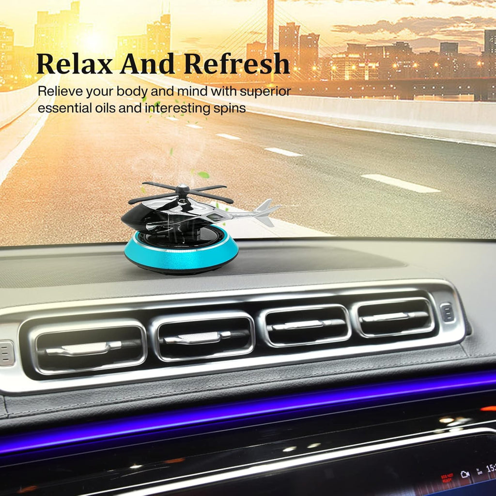 Solar Powered Car Aroma Diffuser Helicopter Air Freshener