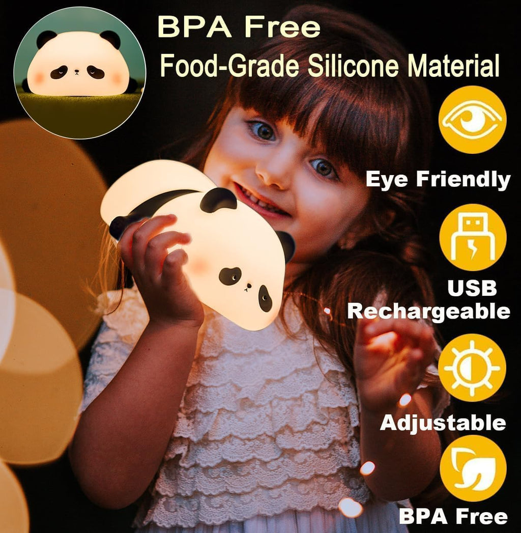 Rgb Panda Lamp Cute Rechargeable Sleeping Panda Night Light
